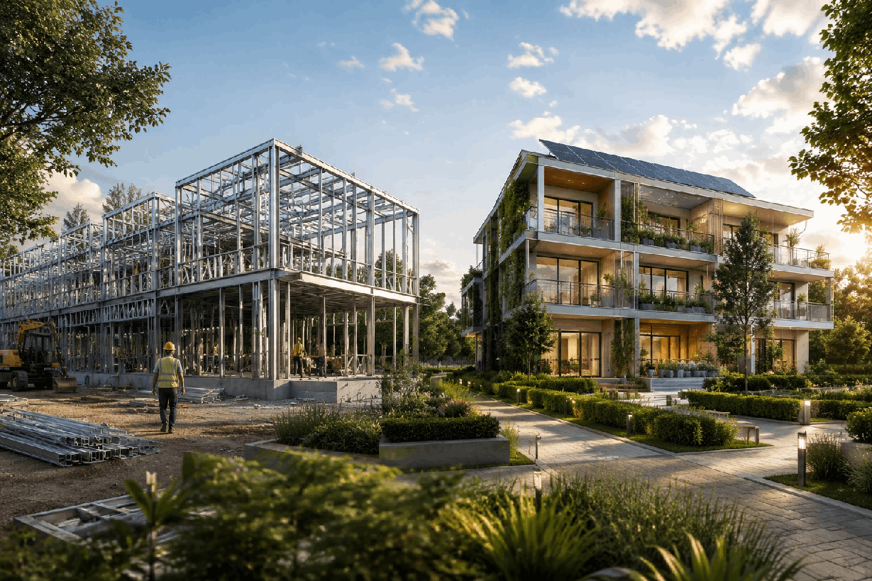 Sustainable Building With Light Steel Frame Structures